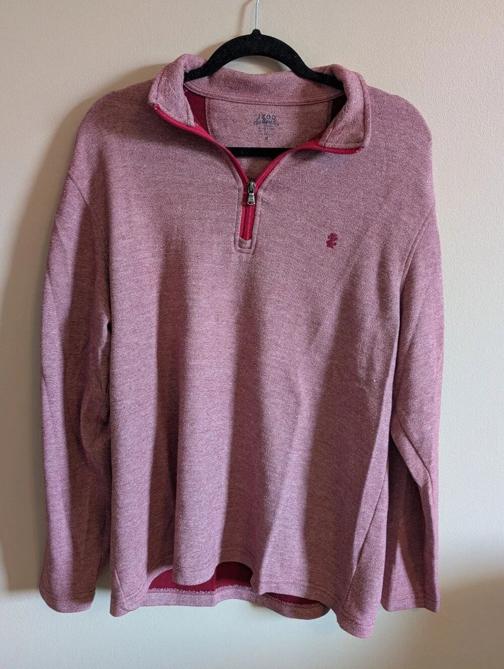 Izod Men's Heathered Rose Quarter-Zip Pullover Sweater